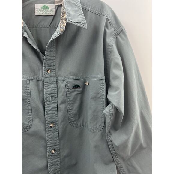 Bushlan Men’s Long Sleeve Button Front Vintage (89) Hunting Shirt Green Large - Picture 3 of 12